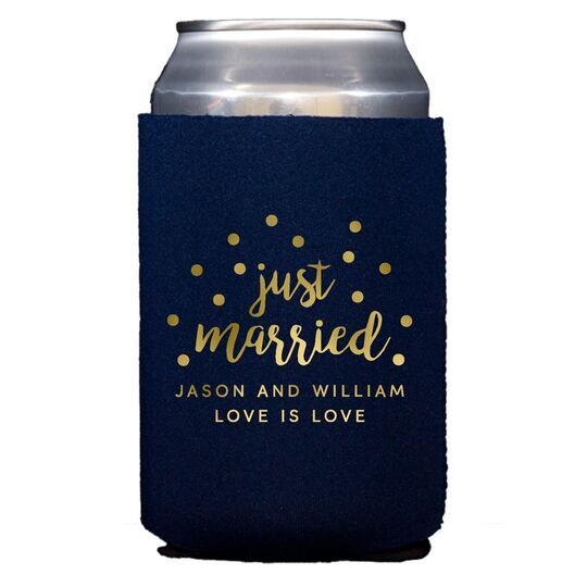 Confetti Dots Just Married Collapsible Huggers